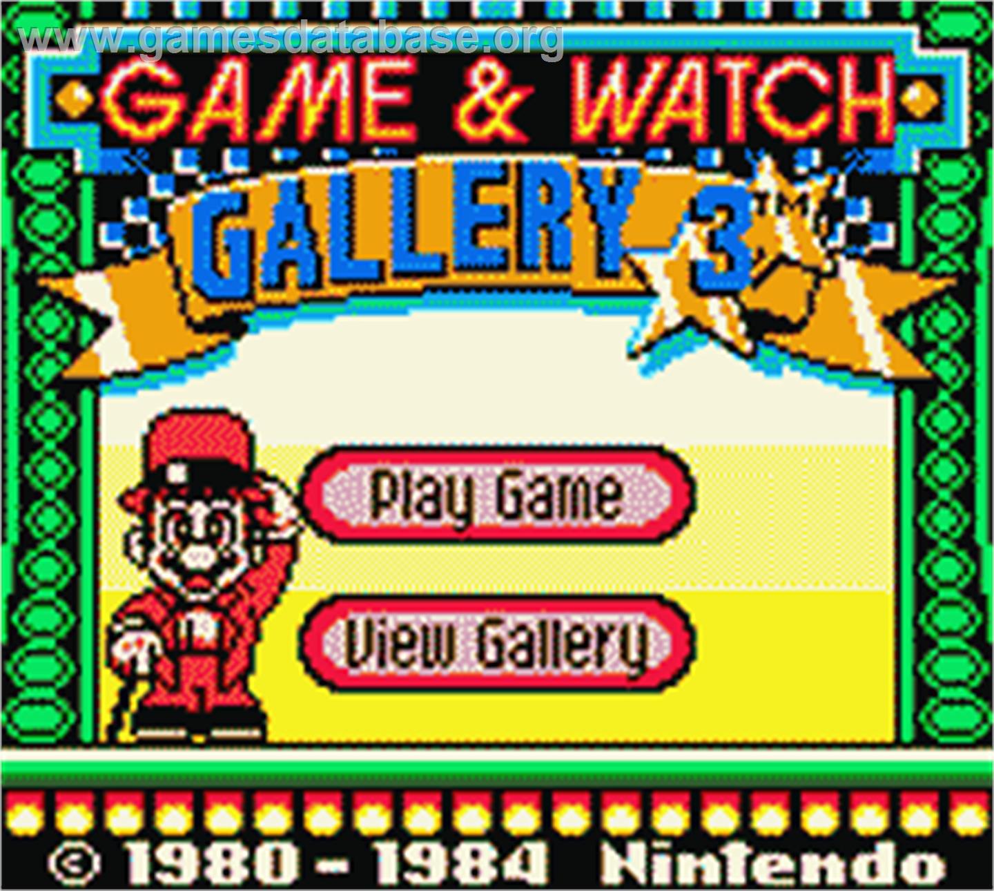 Game & Watch Gallery 3 - Nintendo Game Boy Color - Artwork - Title Screen
