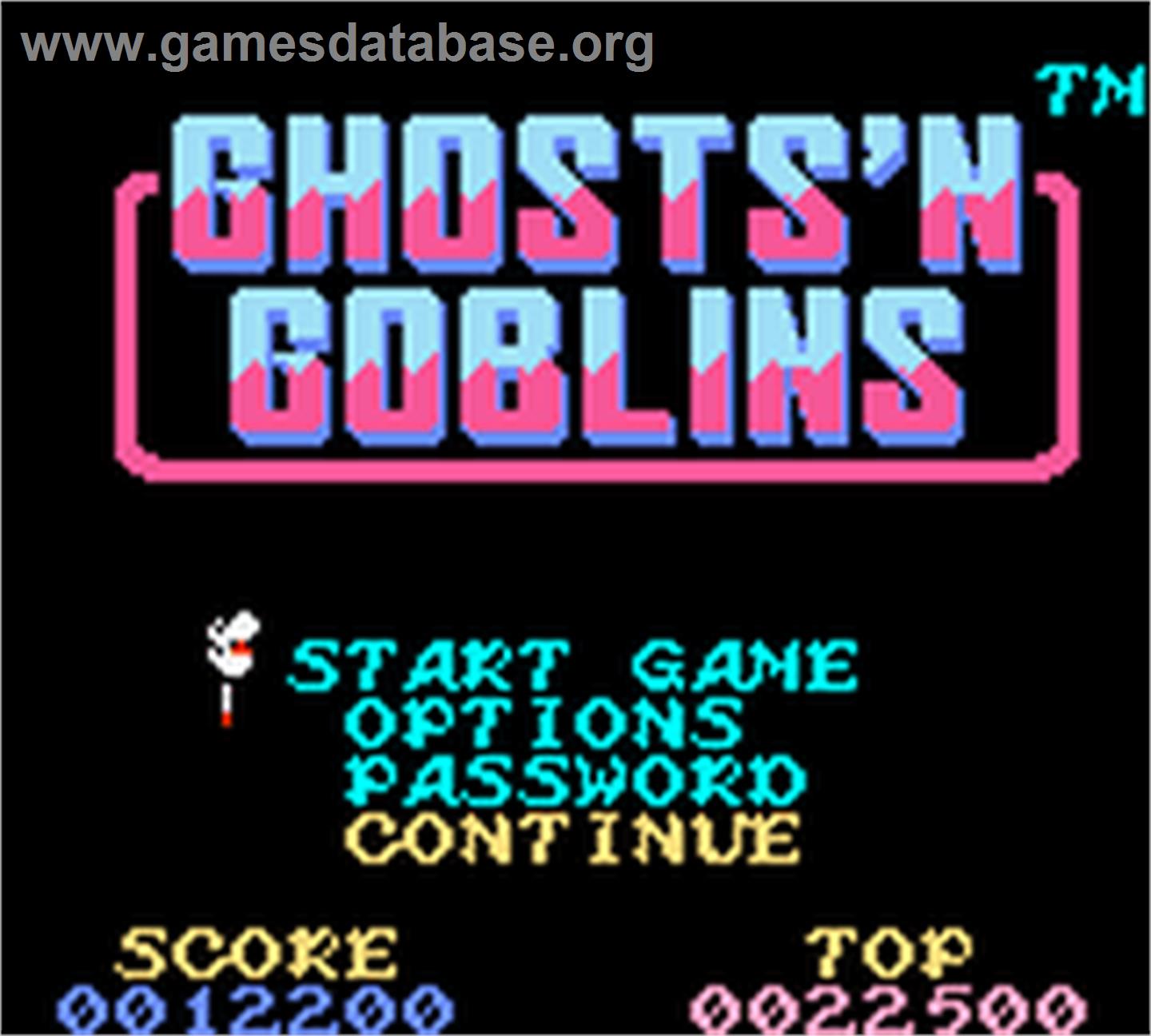 Ghosts'n Goblins - Nintendo Game Boy Color - Artwork - Title Screen