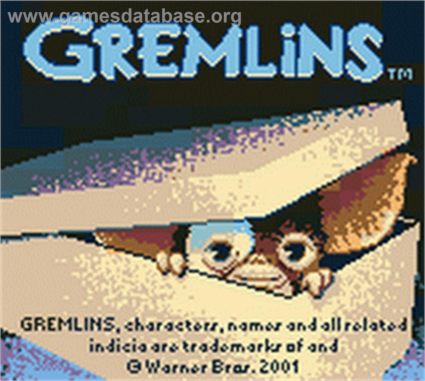 Gremlins Unleashed - Nintendo Game Boy Color - Artwork - Title Screen