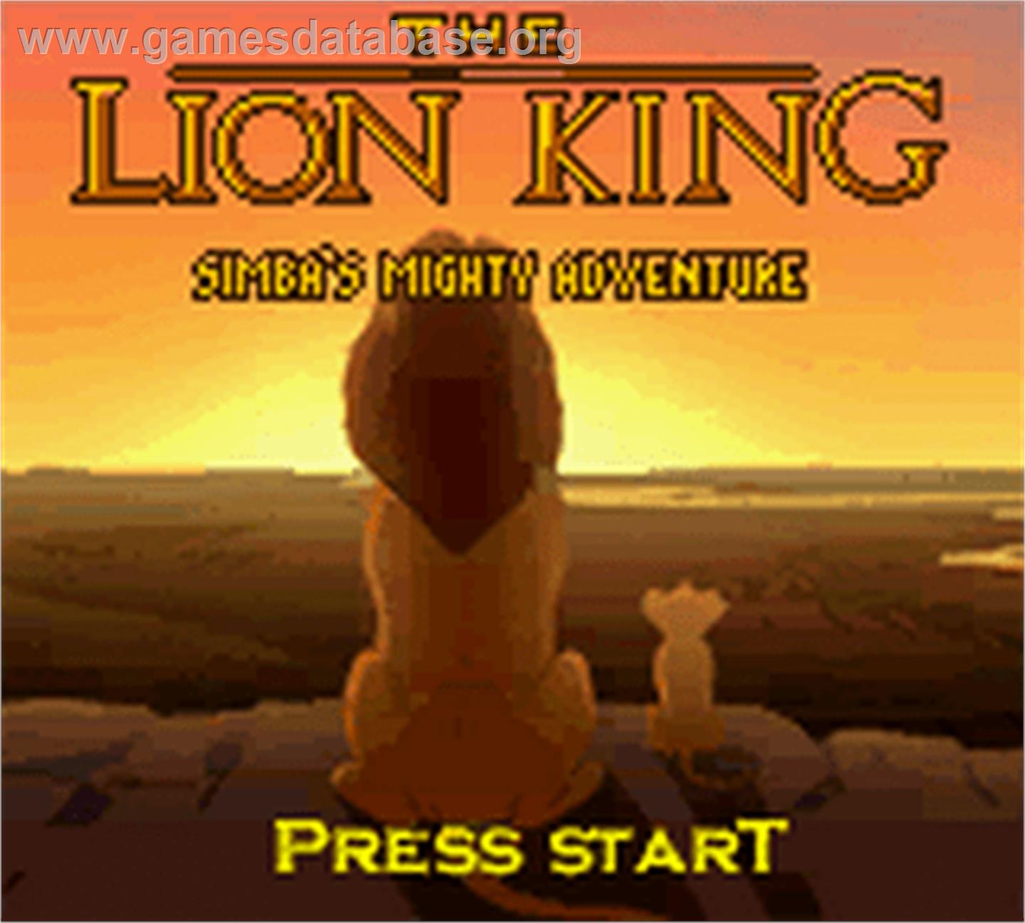 Lion King: Simba's Mighty Adventure - Nintendo Game Boy Color - Artwork - Title Screen