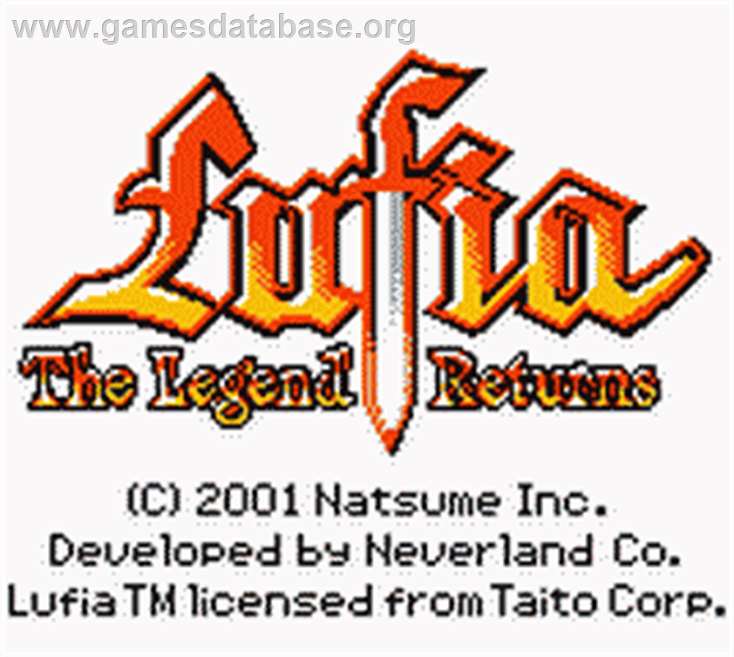 Lufia: The Legend Returns - Nintendo Game Boy Color - Artwork - Title Screen