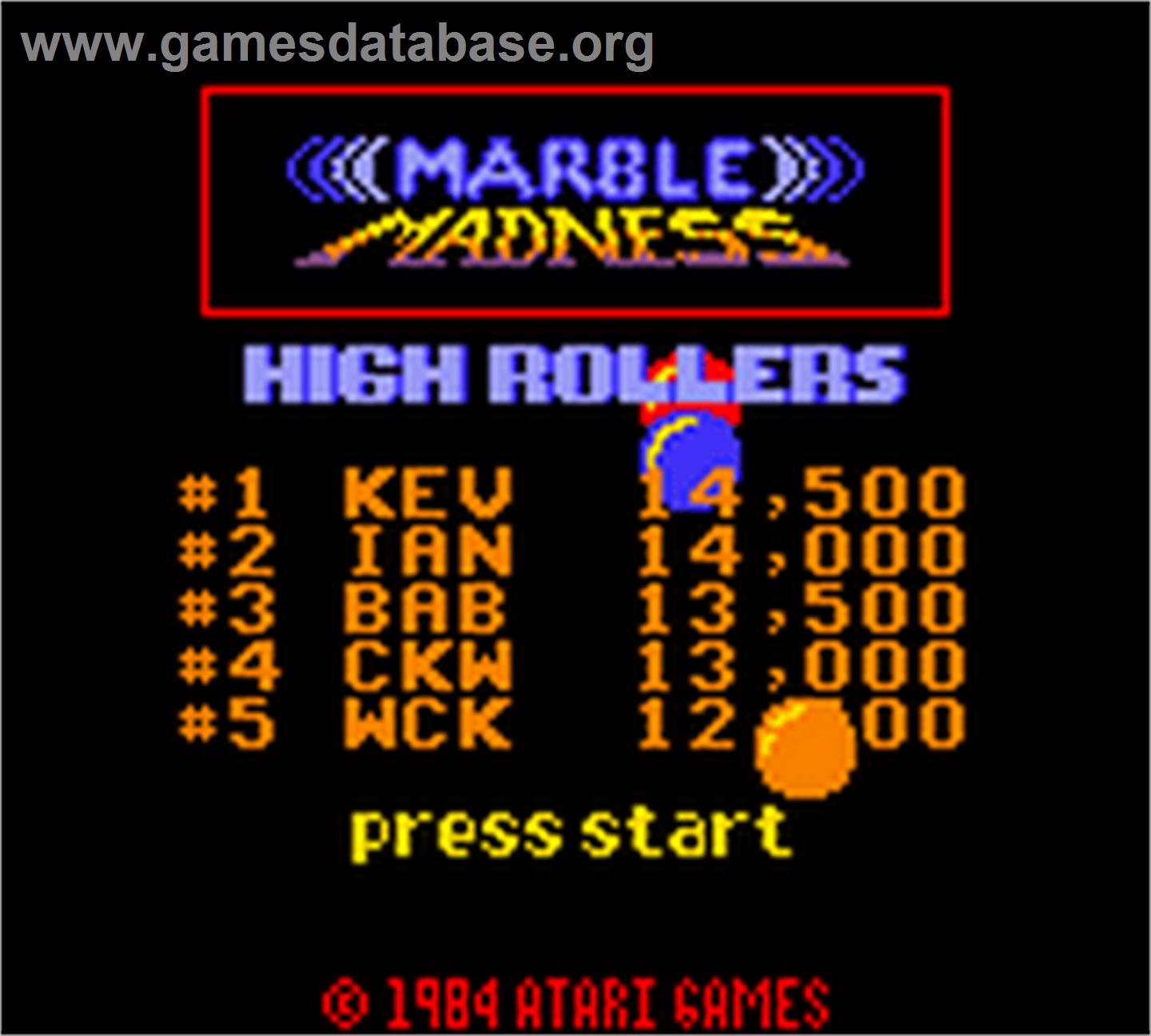 Marble Madness - Nintendo Game Boy Color - Artwork - Title Screen