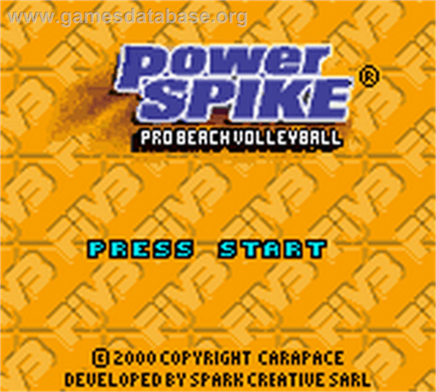 Power Spike - Pro Beach Volleyball - Nintendo Game Boy Color - Artwork - Title Screen