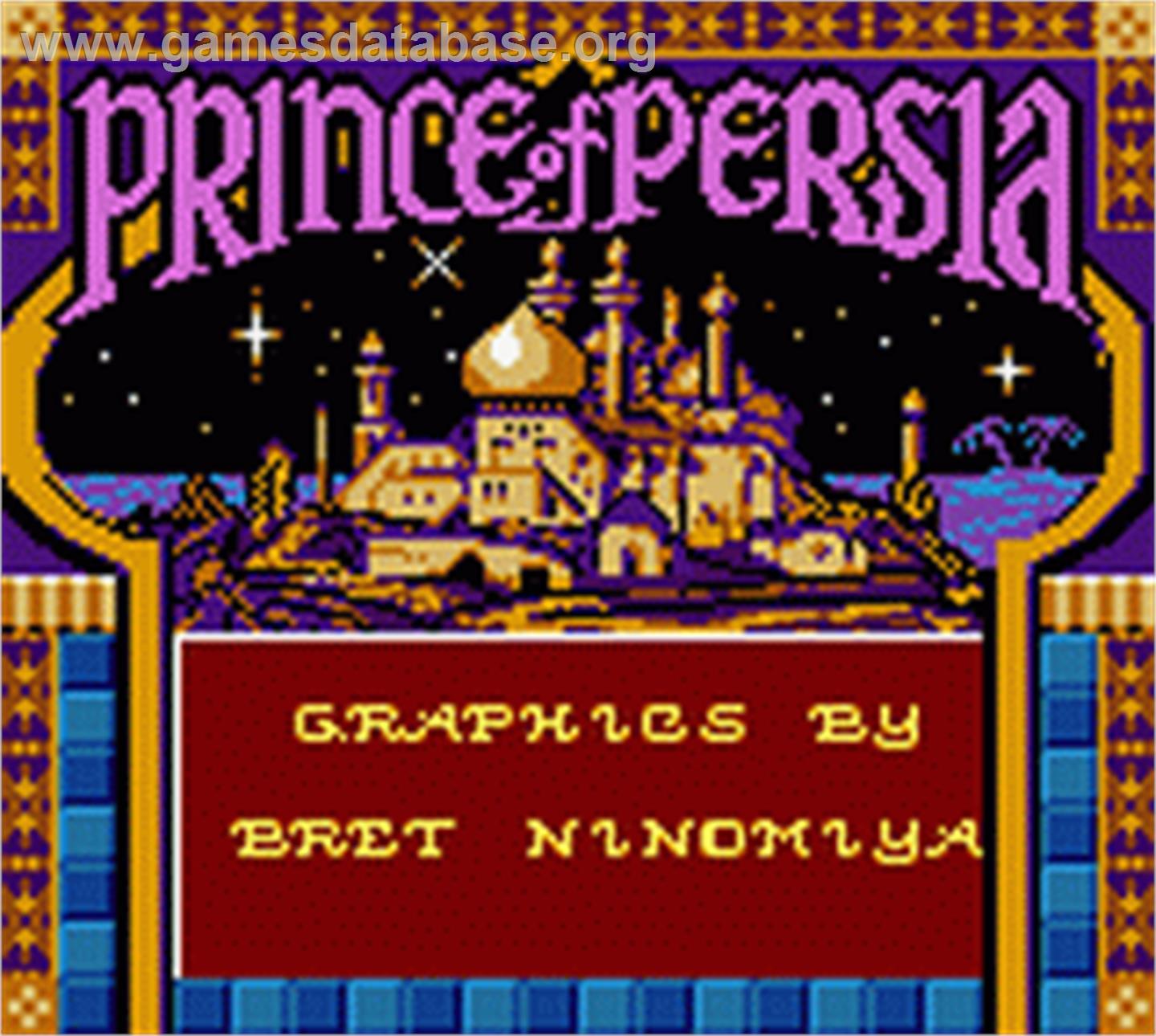 Prince Of Persia - Nintendo Game Boy Color - Artwork - Title Screen