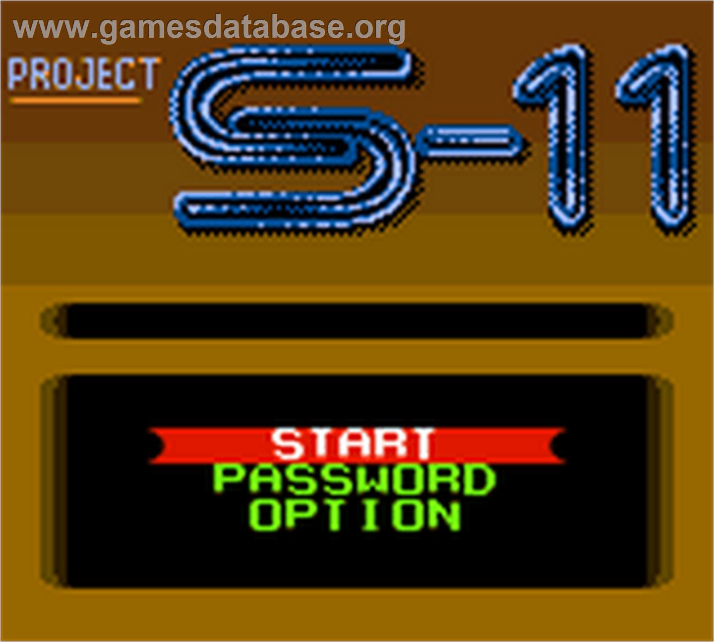 Project S-11 - Nintendo Game Boy Color - Artwork - Title Screen
