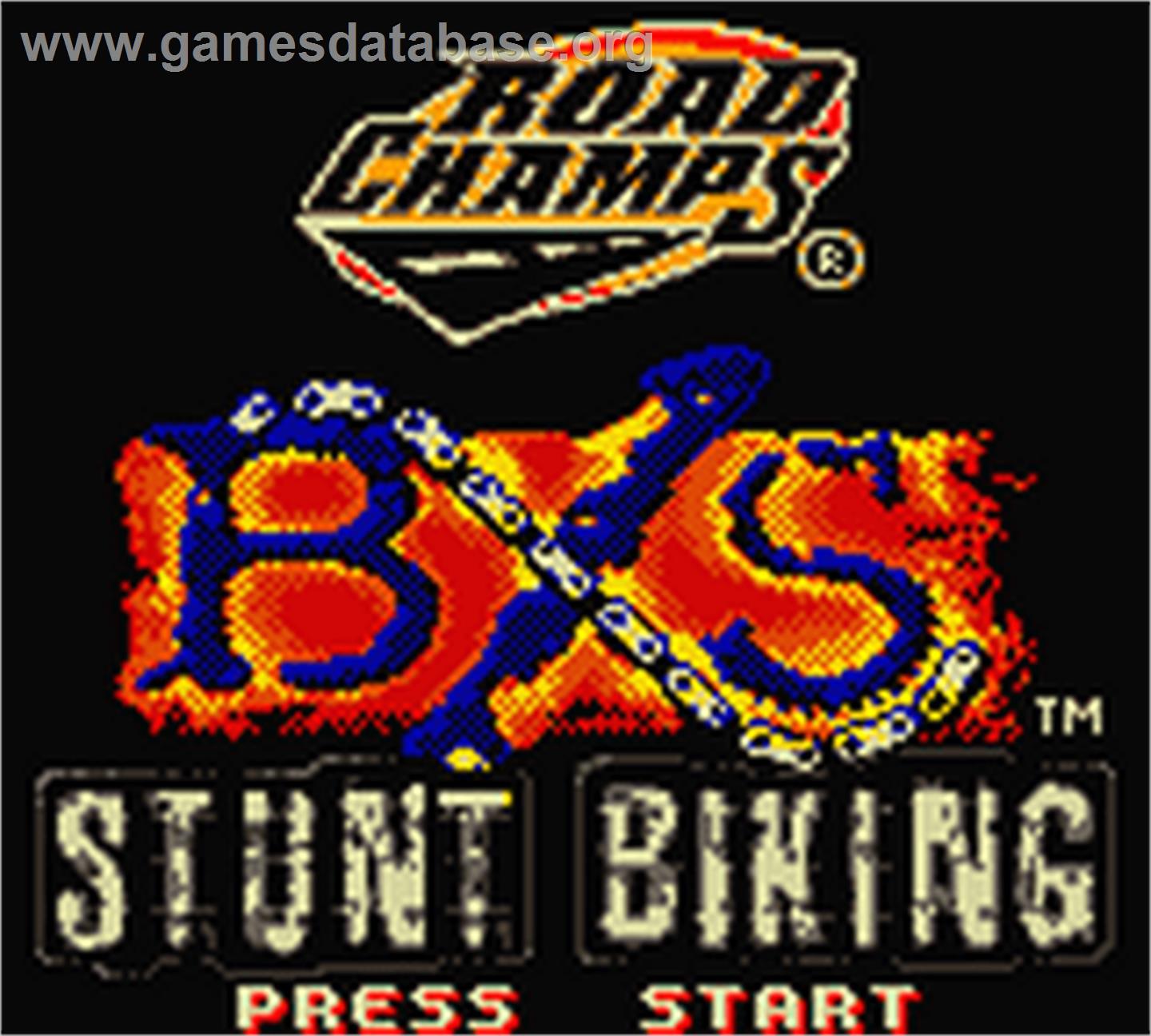 Road Champs: BXS Stunt Biking - Nintendo Game Boy Color - Artwork - Title Screen