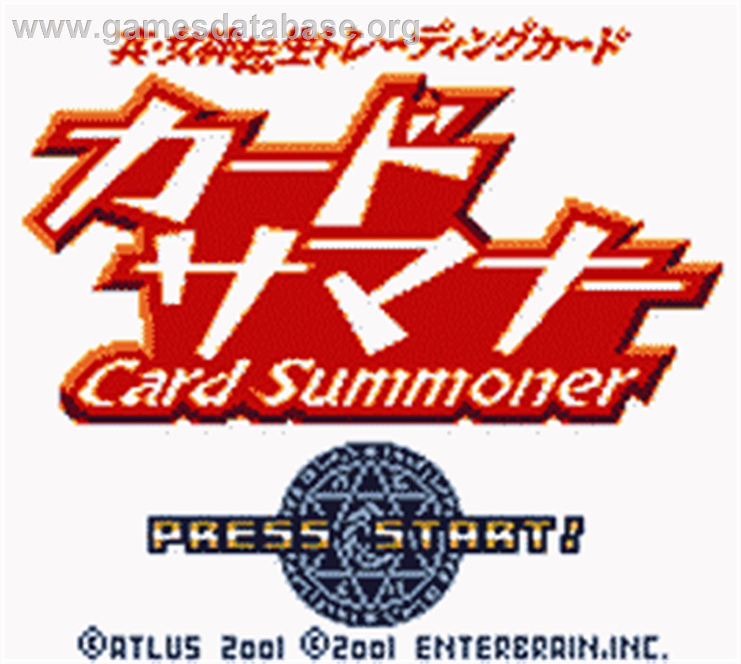Shin Megami Tensei Trading Card: Card Summoner - Nintendo Game Boy Color - Artwork - Title Screen