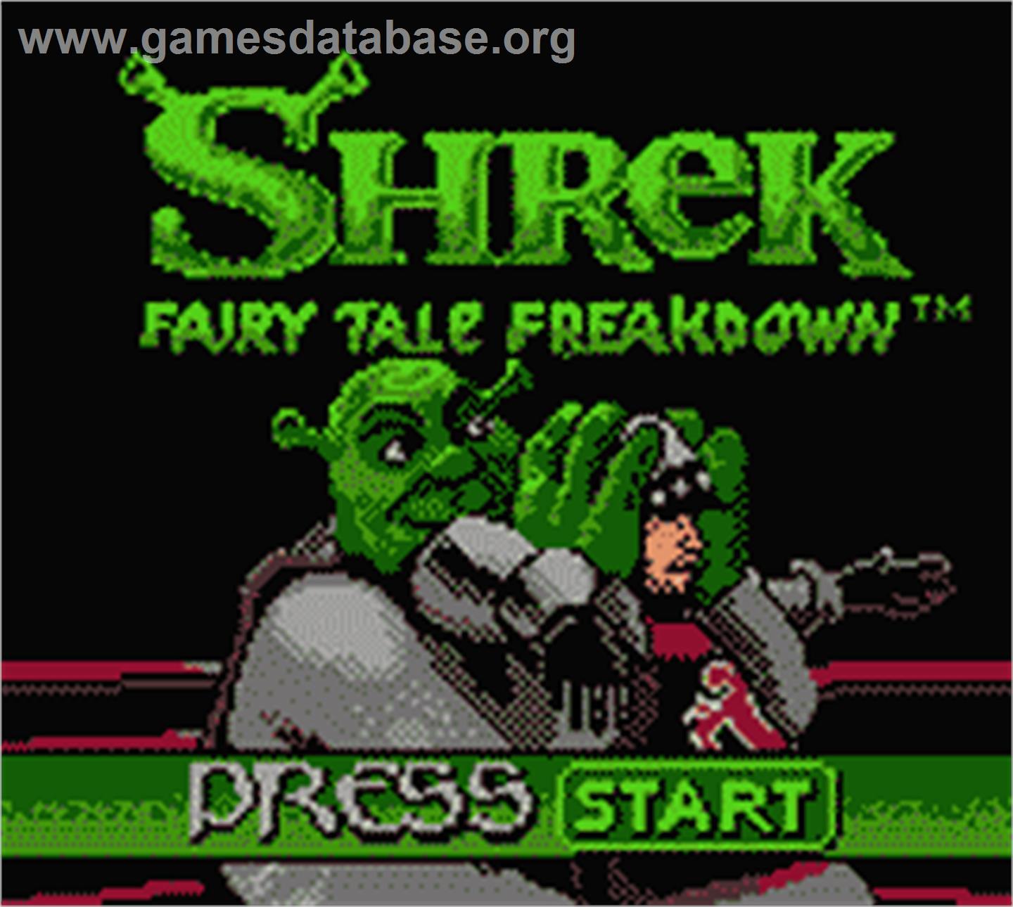 Shrek: Fairy Tale Freakdown - Nintendo Game Boy Color - Artwork - Title Screen