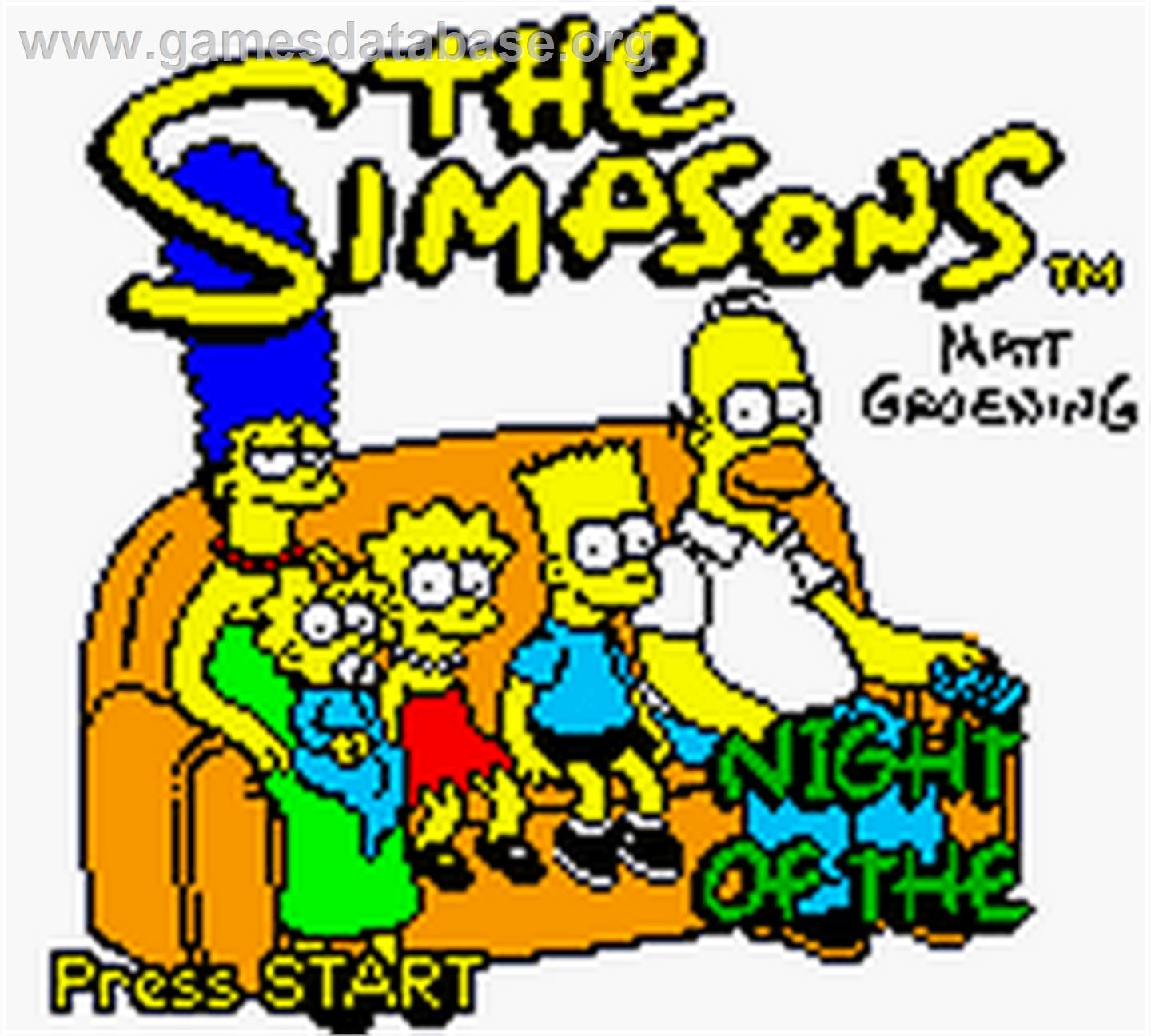 Simpsons: Night of the Living Treehouse of Horror - Nintendo Game Boy Color - Artwork - Title Screen