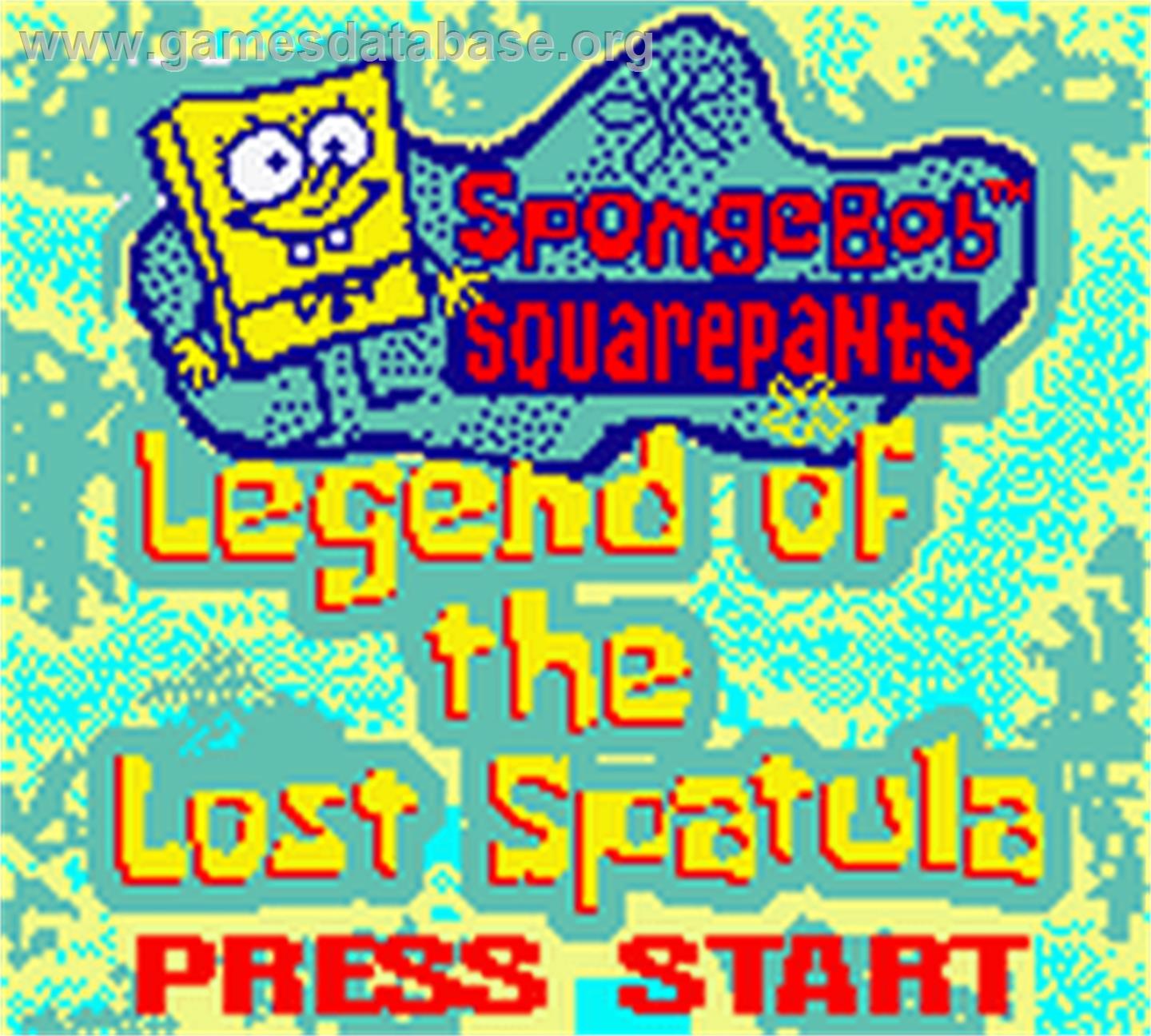 SpongeBob SquarePants: Legend of the Lost Spatula - Nintendo Game Boy Color - Artwork - Title Screen