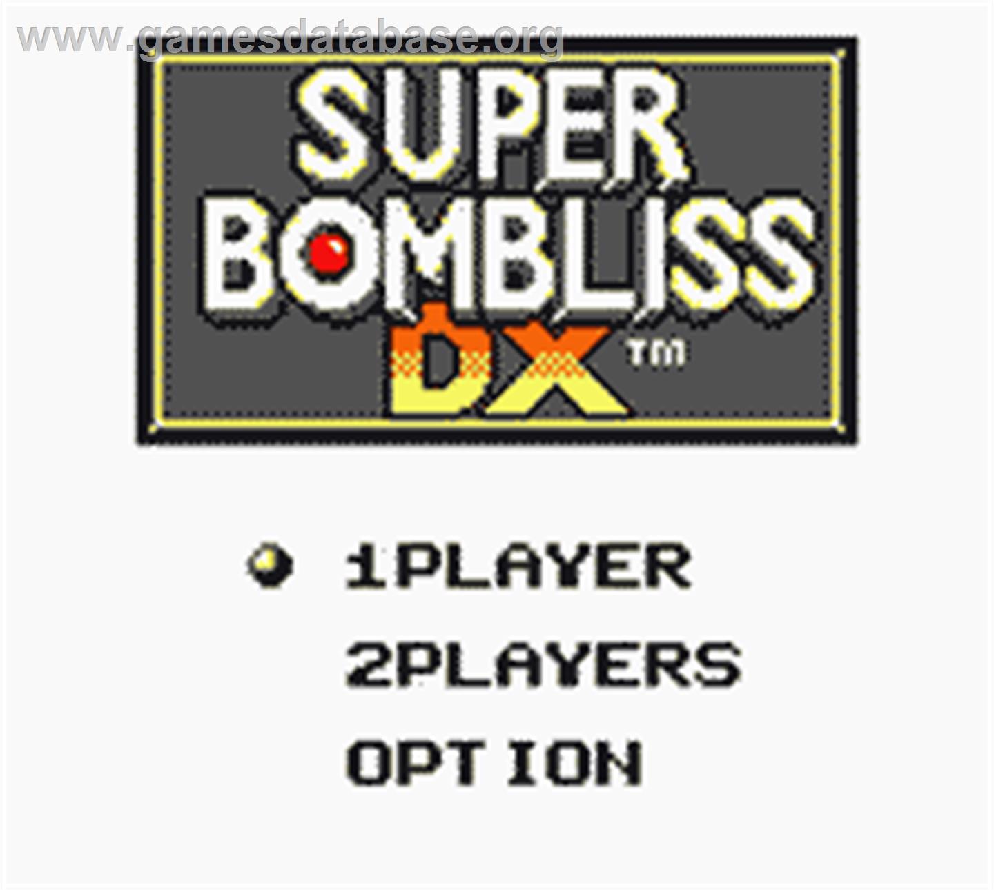 Super Bombliss Dx - Nintendo Game Boy Color - Artwork - Title Screen