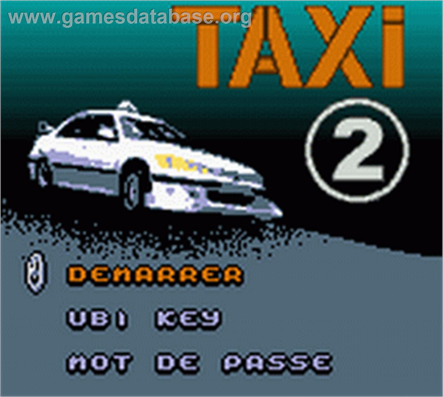 Taxi 2 - Nintendo Game Boy Color - Artwork - Title Screen