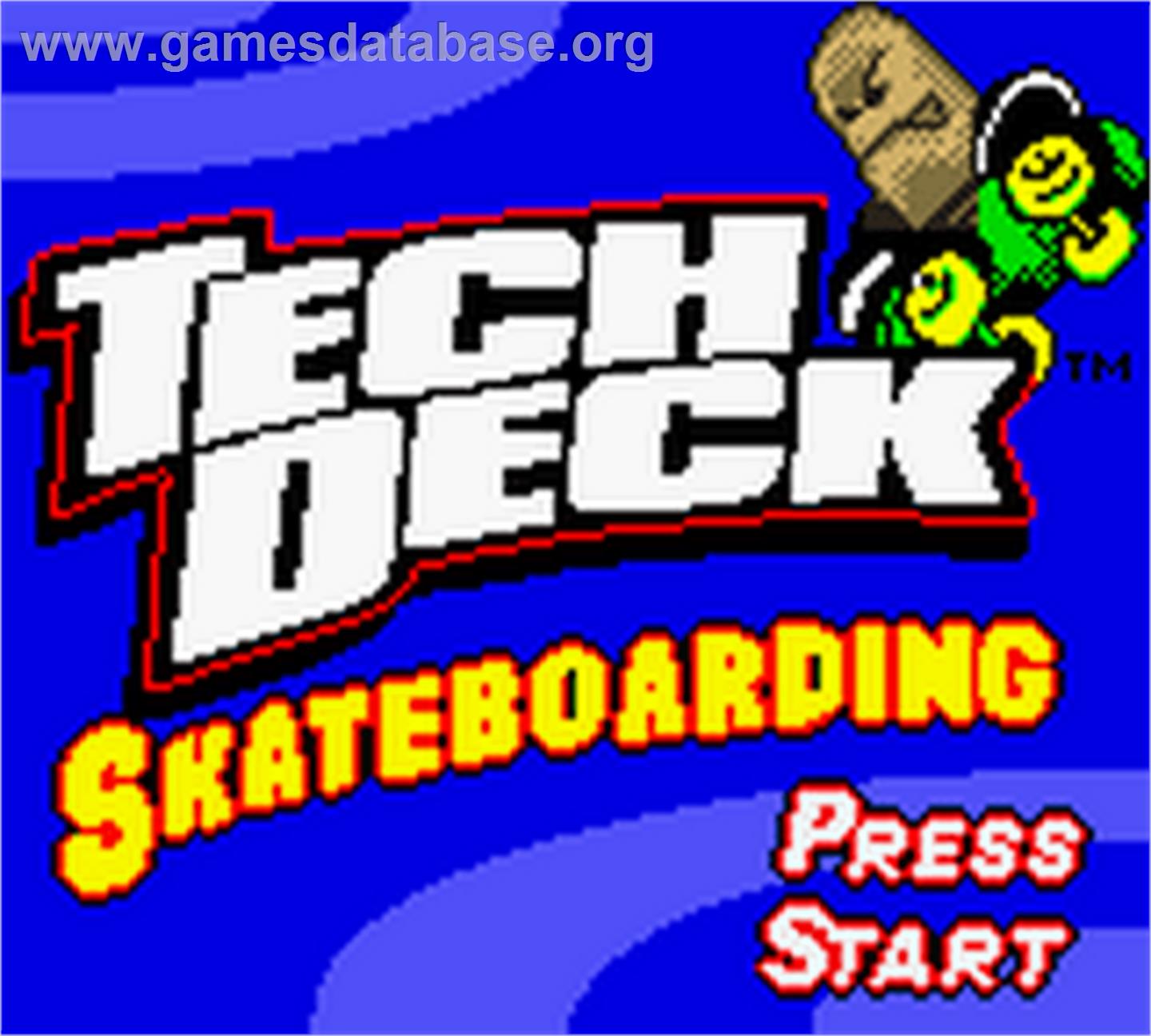Tech Deck Skateboarding - Nintendo Game Boy Color - Artwork - Title Screen