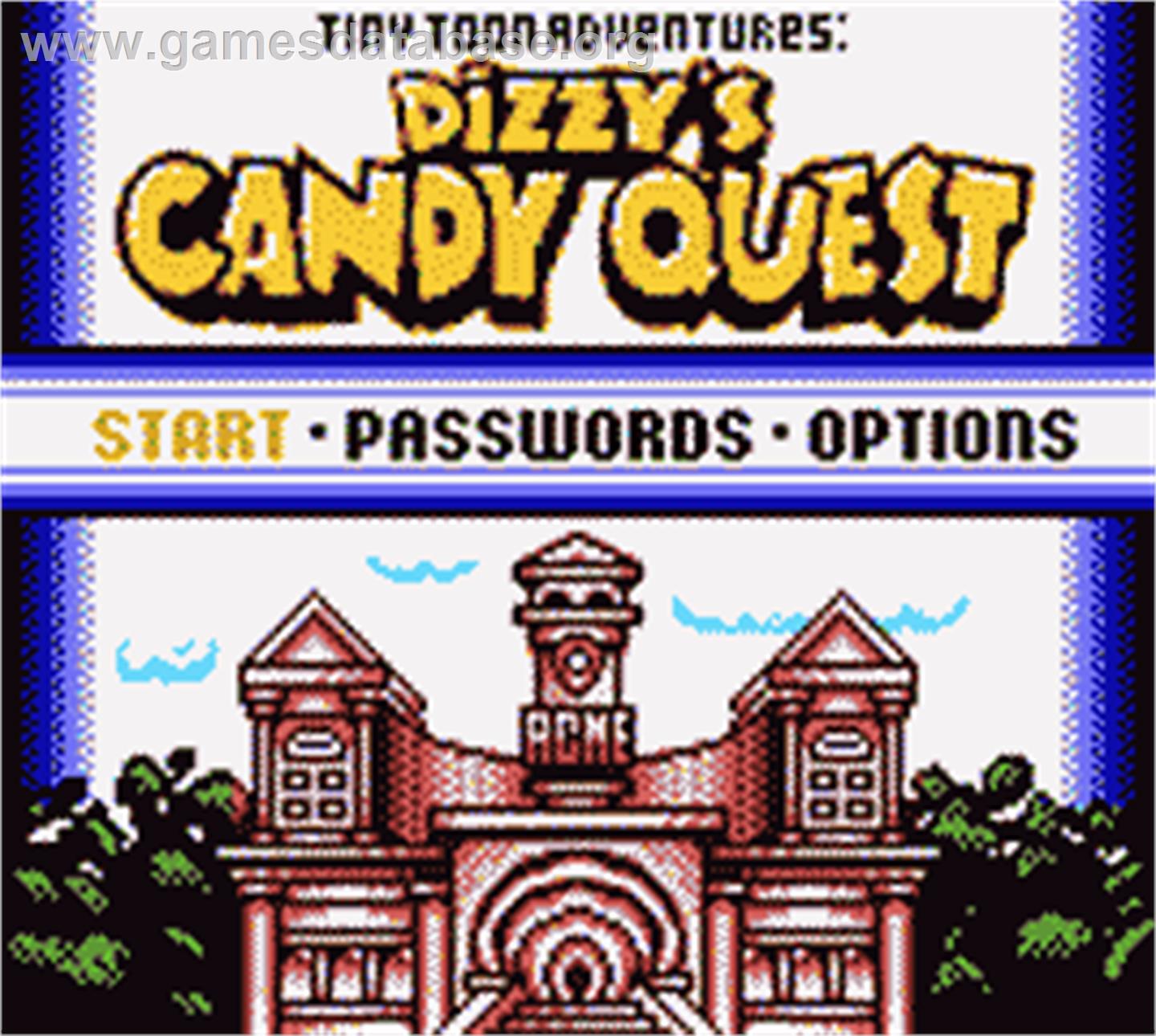 Tiny Toon Adventures: Dizzy's Candy Quest - Nintendo Game Boy Color - Artwork - Title Screen