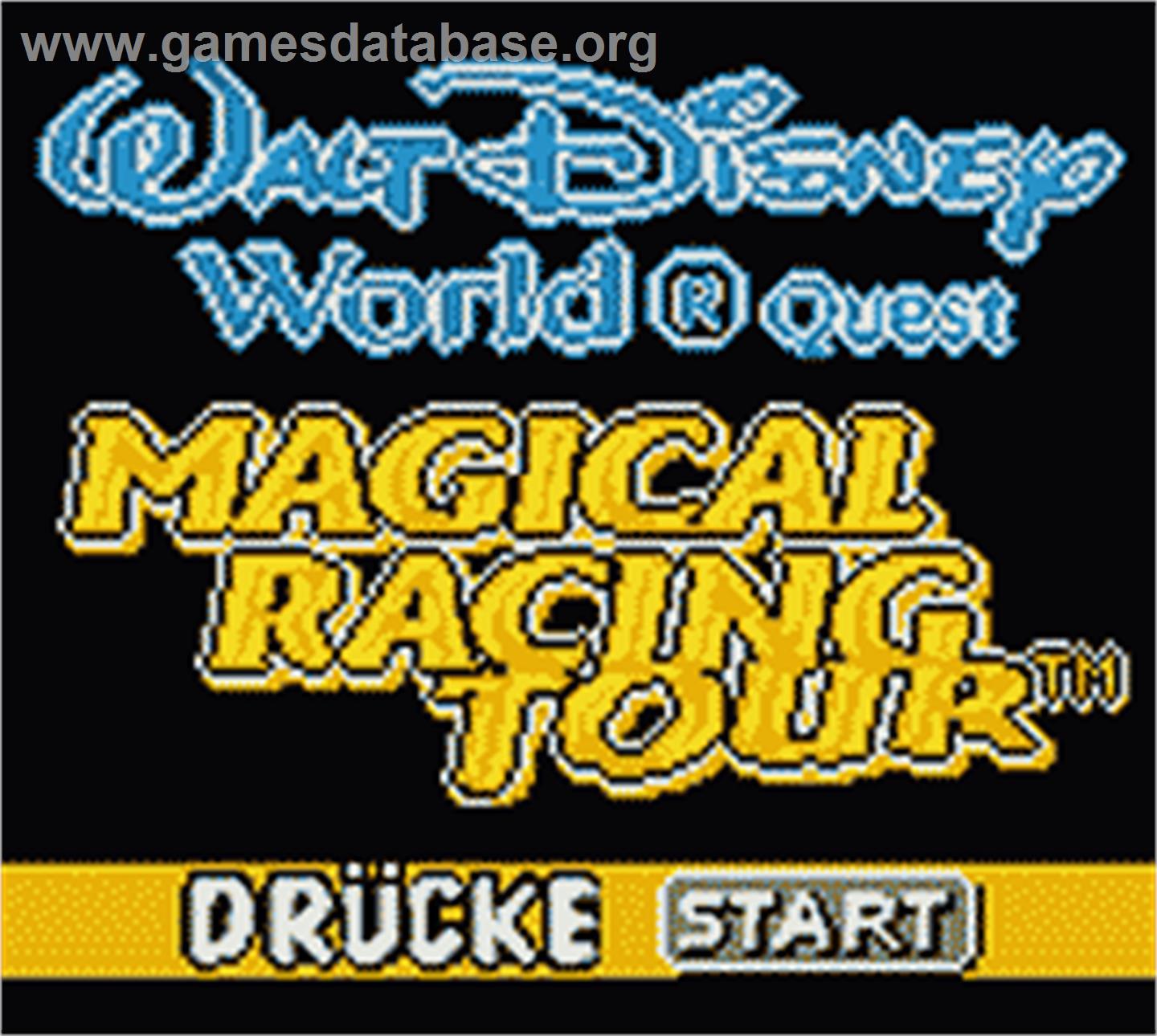 Walt Disney World Quest: Magical Racing Tour - Nintendo Game Boy Color - Artwork - Title Screen