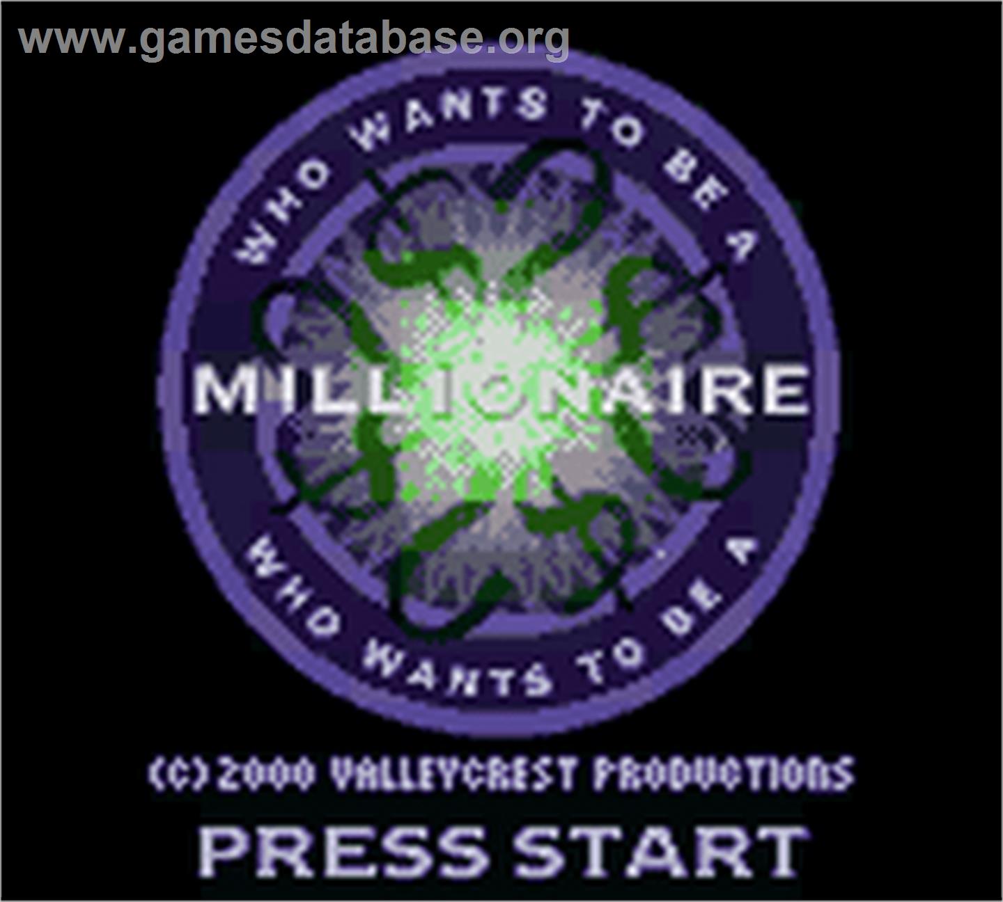 Who Wants To Be A Millionaire - 2nd Edition - Nintendo Game Boy Color - Artwork - Title Screen