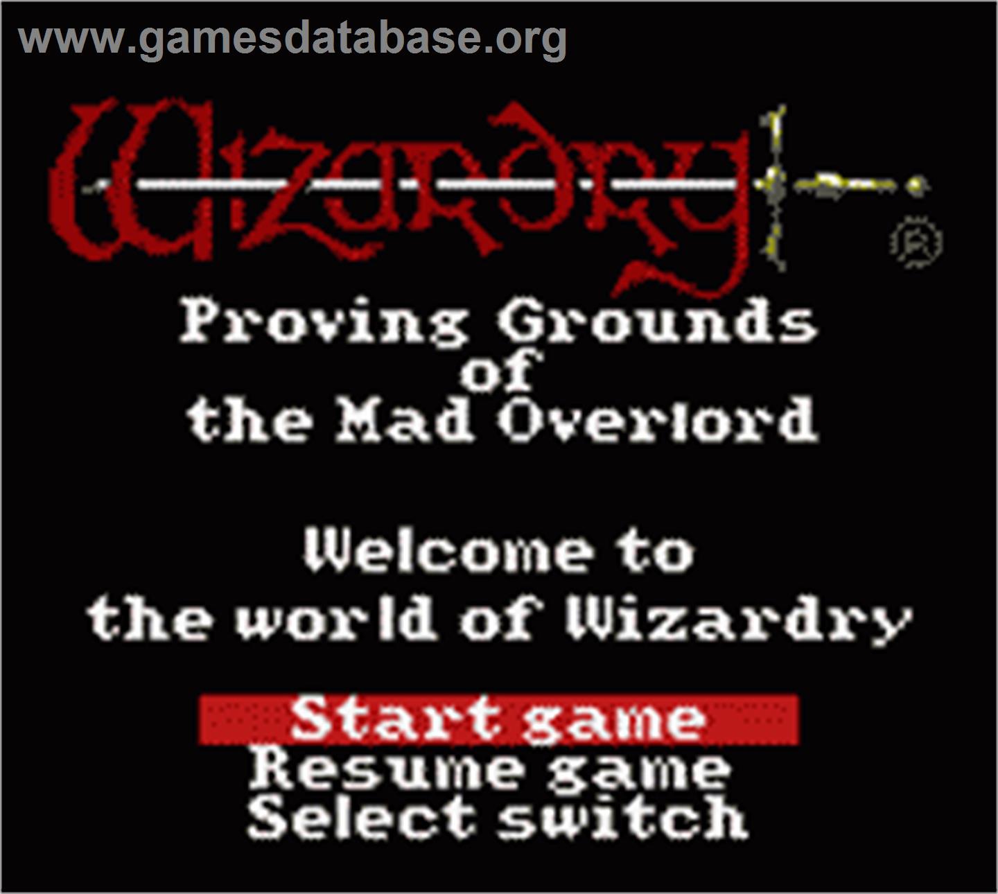 Wizardry - Proving Grounds of the Mad Overlord - Nintendo Game Boy Color - Artwork - Title Screen
