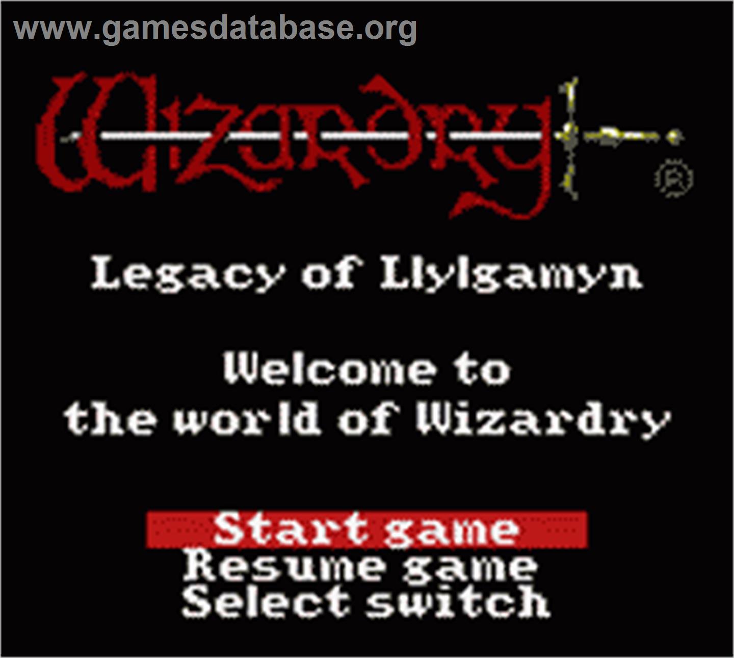 Wizardry 2 - Llylgamyn No Isan - Nintendo Game Boy Color - Artwork - Title Screen