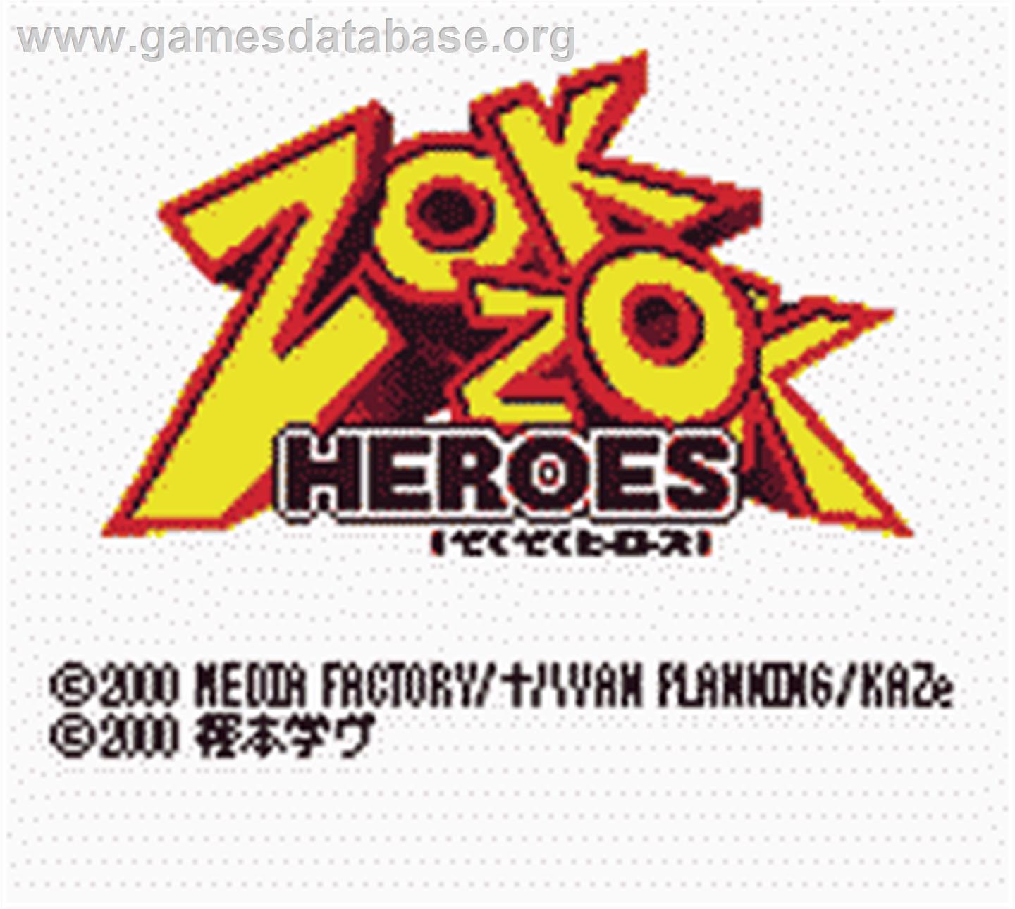 Zok Zok Heroes - Nintendo Game Boy Color - Artwork - Title Screen