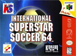 Box cover for International Superstar Soccer 64 on the Nintendo N64.