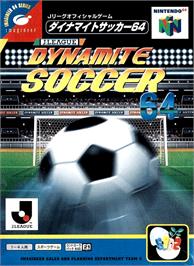 Box cover for J-League Dynamite Soccer 64 on the Nintendo N64.