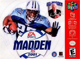 Box cover for Madden NFL 2001 on the Nintendo N64.