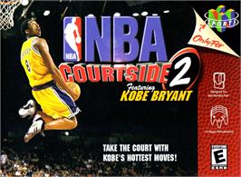 Box cover for NBA Courtside 2 featuring Kobe Bryant on the Nintendo N64.