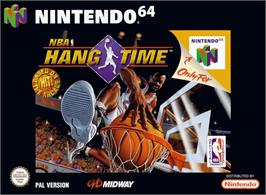 Box cover for NBA Hang Time on the Nintendo N64.