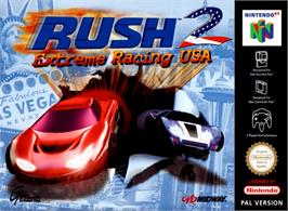 Box cover for Rush 2: Extreme Racing USA on the Nintendo N64.