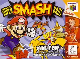 Box cover for Super Smash Bros. on the Nintendo N64.