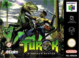 Box cover for Turok: Dinosaur Hunter on the Nintendo N64.