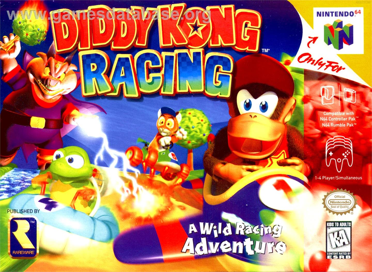 Diddy Kong Racing - Nintendo N64 - Artwork - Box