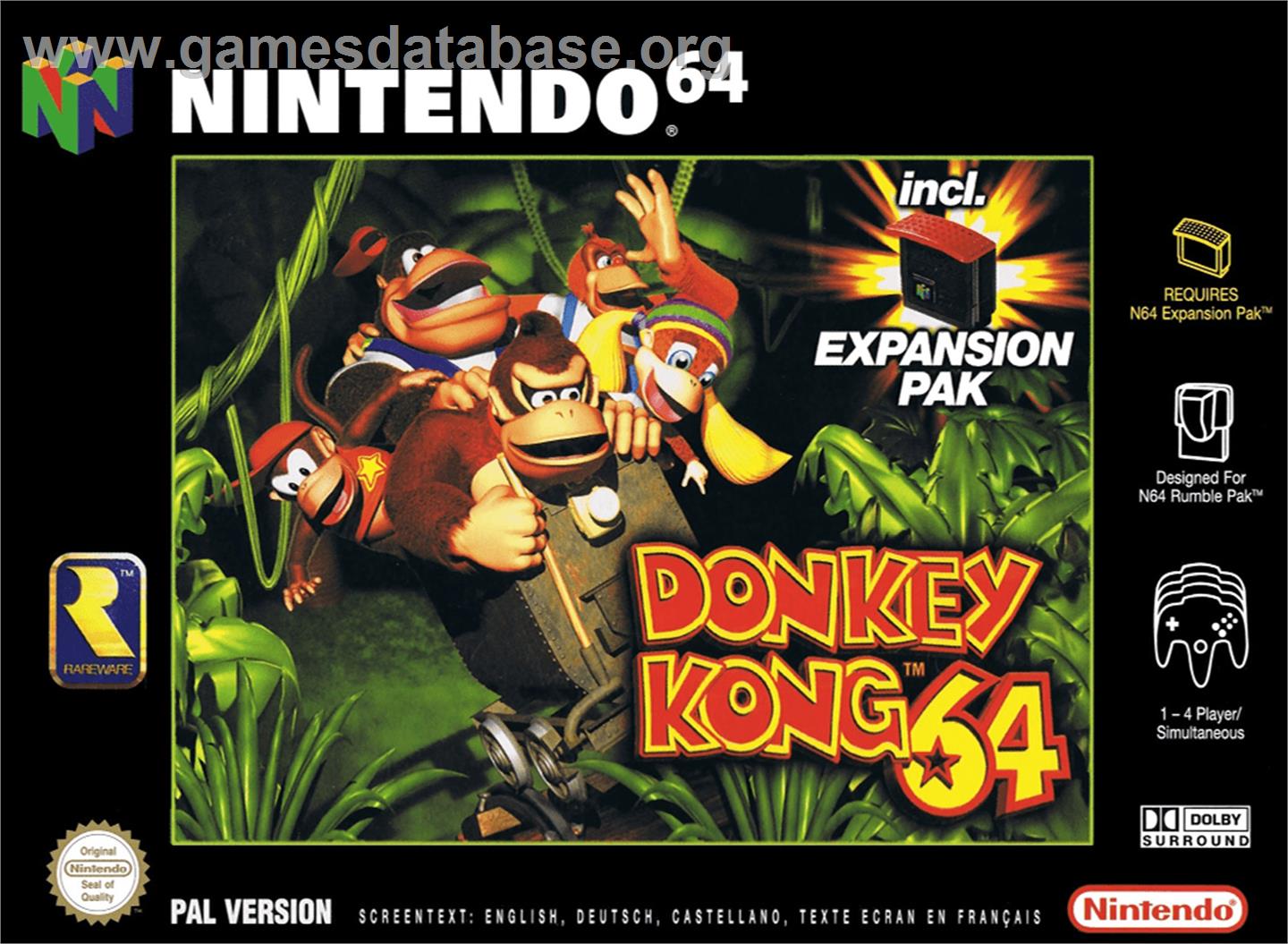 Donkey Kong 64 - Nintendo N64 - Artwork - Box