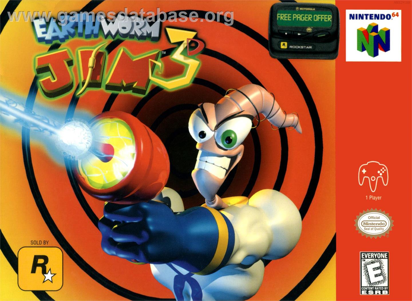 Earthworm Jim 3d - Nintendo N64 - Artwork - Box