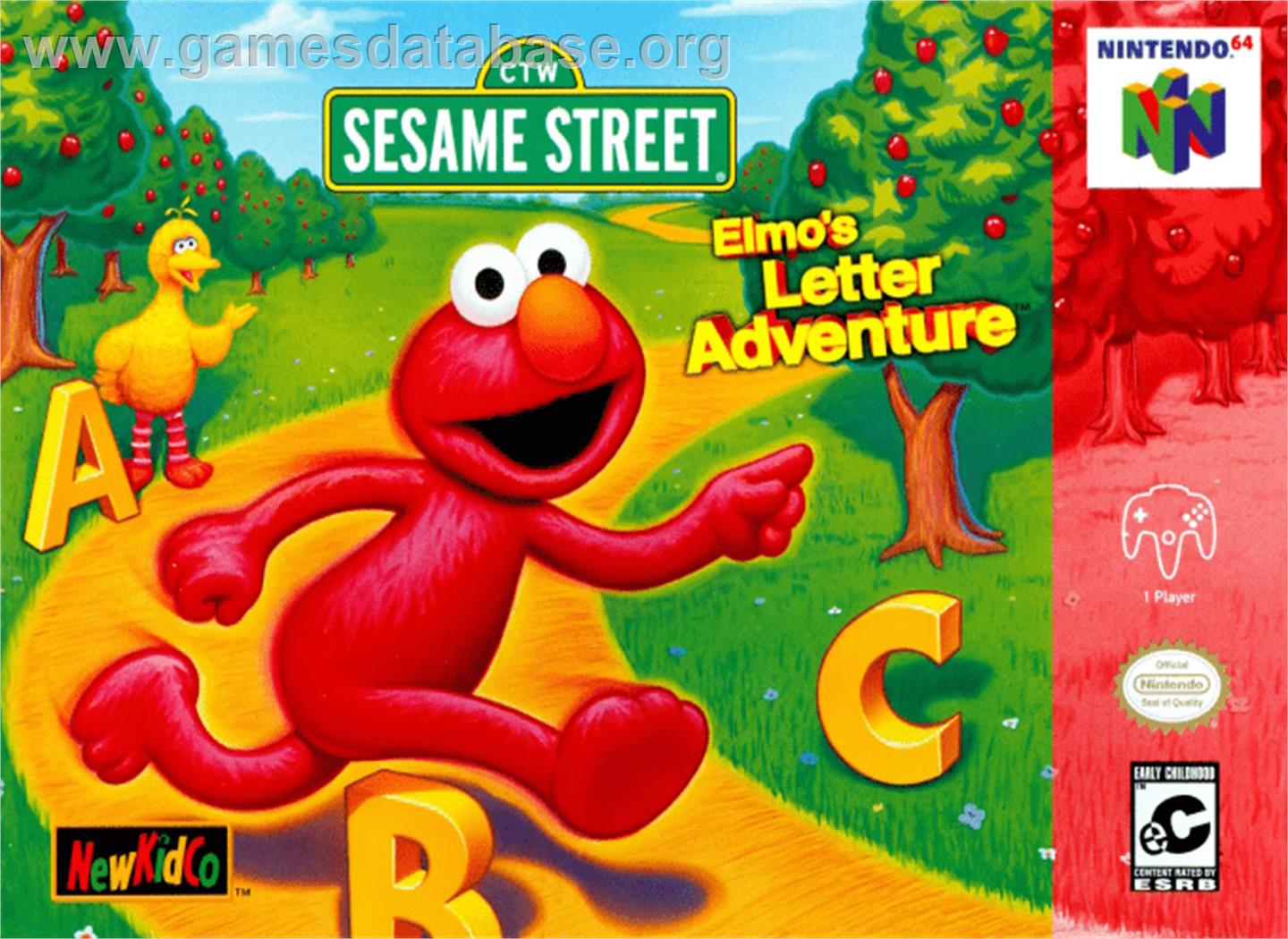 Elmo's Letter Adventure - Nintendo N64 - Artwork - Box