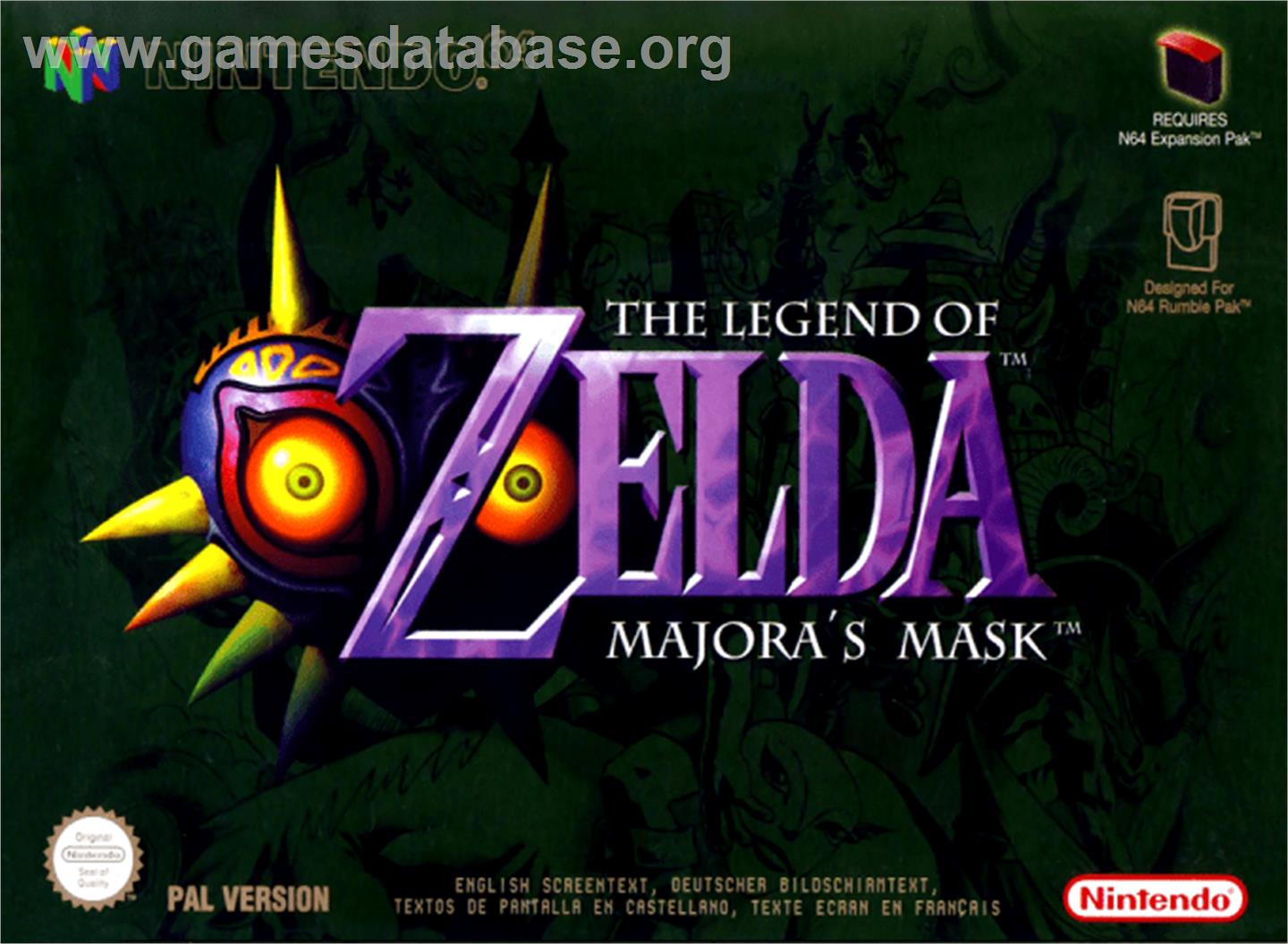 Legend of Zelda: Majora's Mask - Nintendo N64 - Artwork - Box