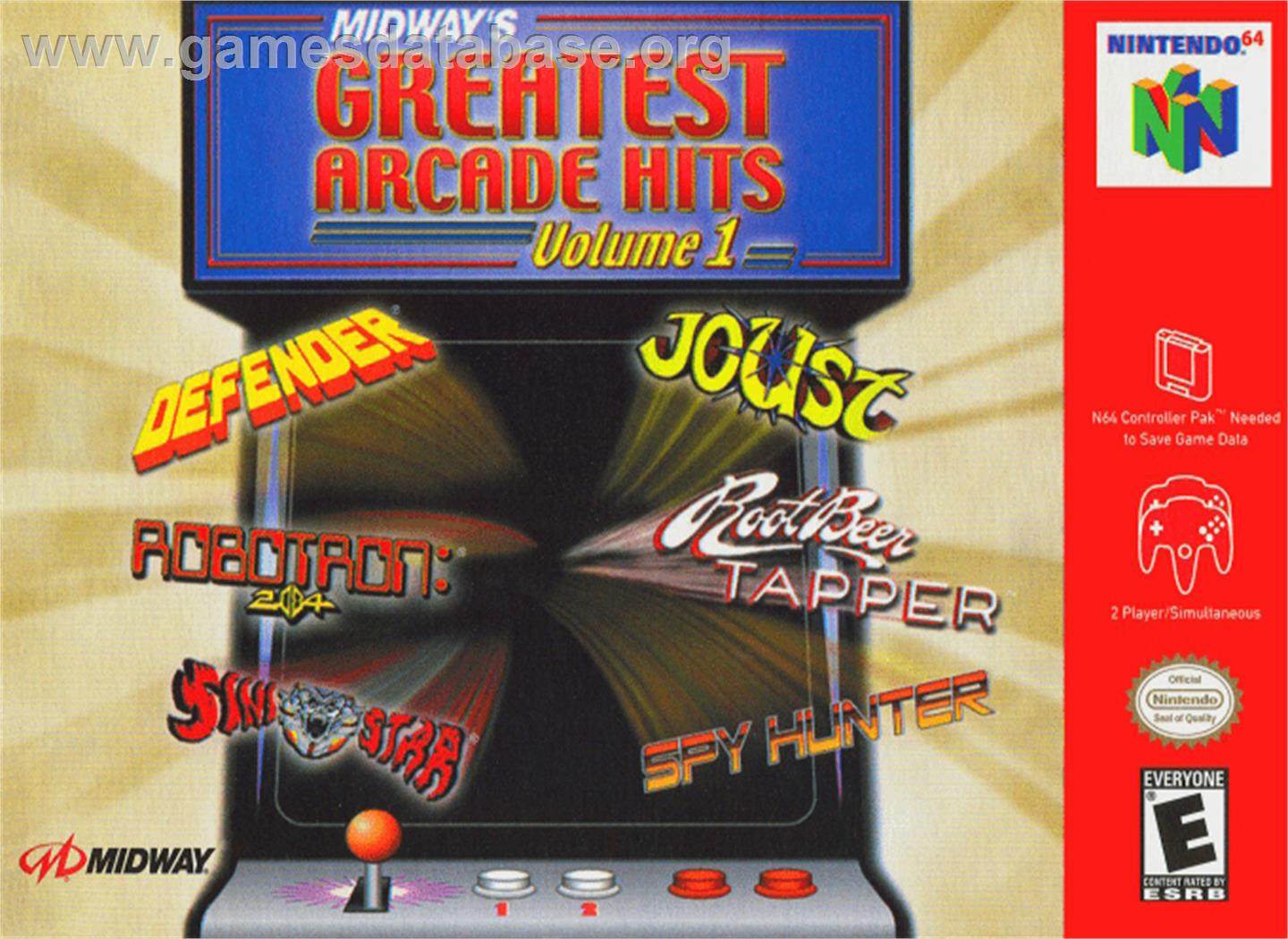 Midway's Greatest Arcade Hits 1 - Nintendo N64 - Artwork - Box