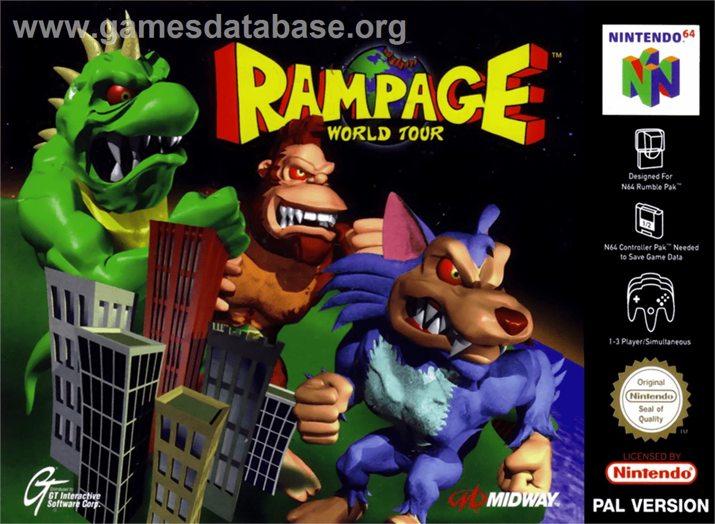 Rampage: World Tour - Nintendo N64 - Artwork - Box
