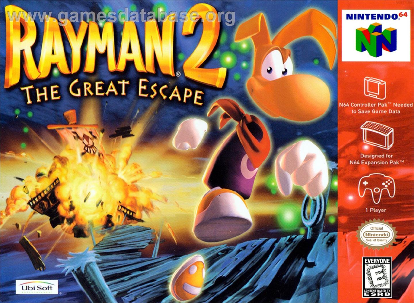 Rayman 2 - The Great Escape - Nintendo N64 - Artwork - Box