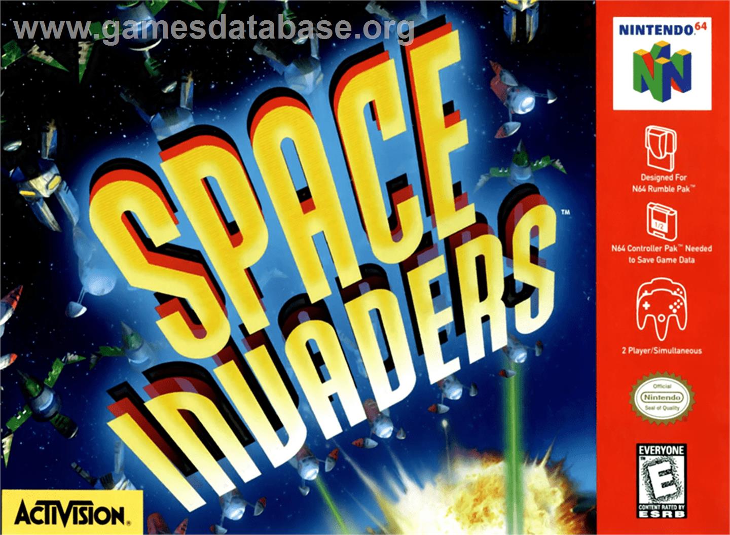 Space Invaders - Nintendo N64 - Artwork - Box