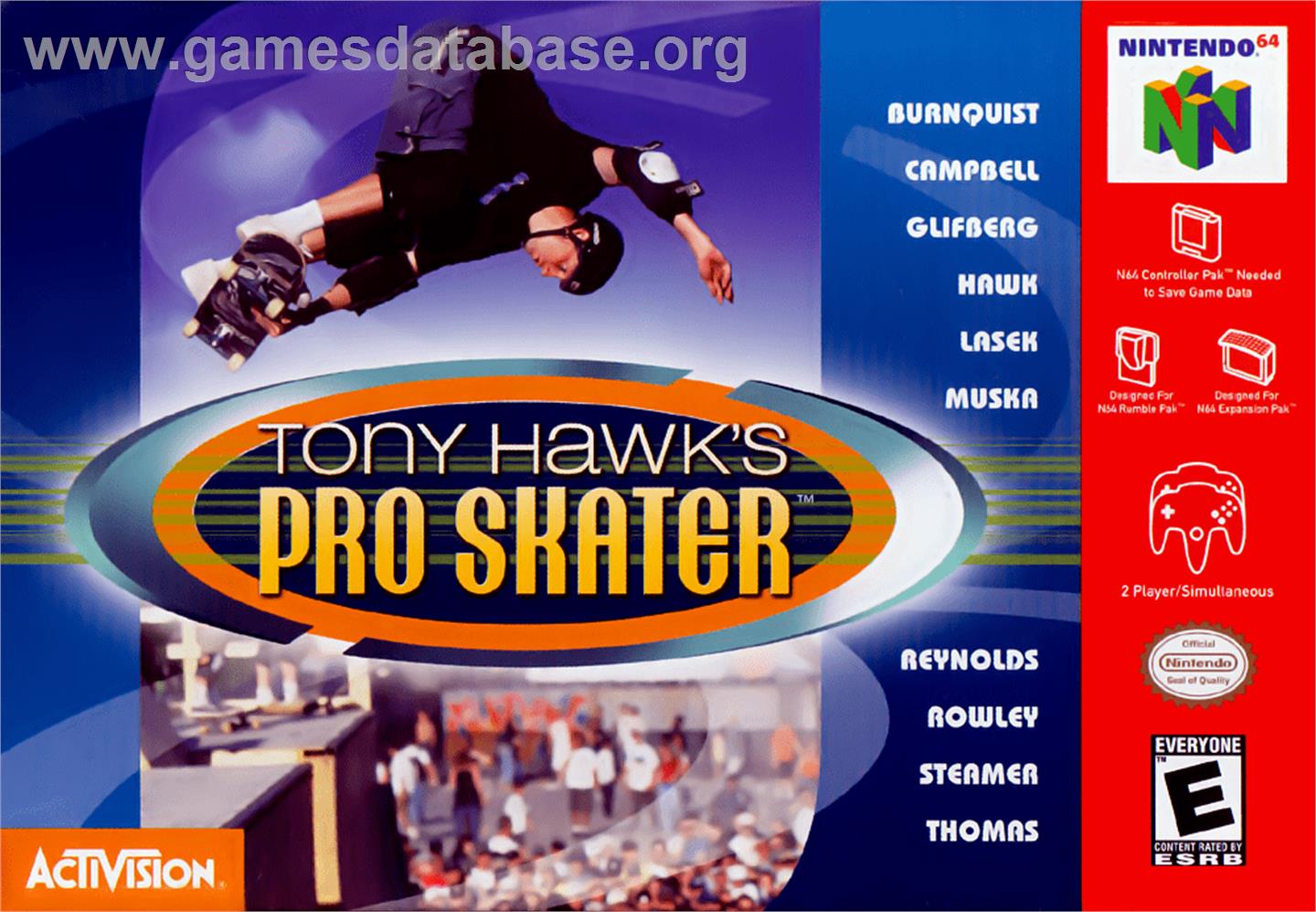 Tony Hawk's Pro Skater - Nintendo N64 - Artwork - Box