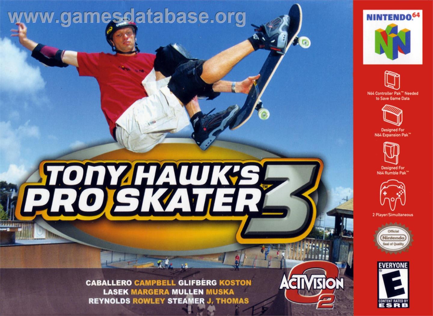 Tony Hawk's Pro Skater 3 - Nintendo N64 - Artwork - Box