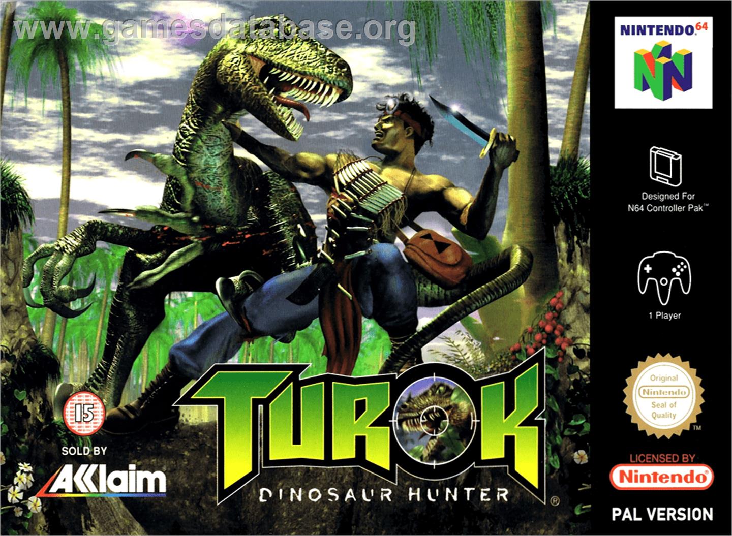 Turok: Dinosaur Hunter - Nintendo N64 - Artwork - Box