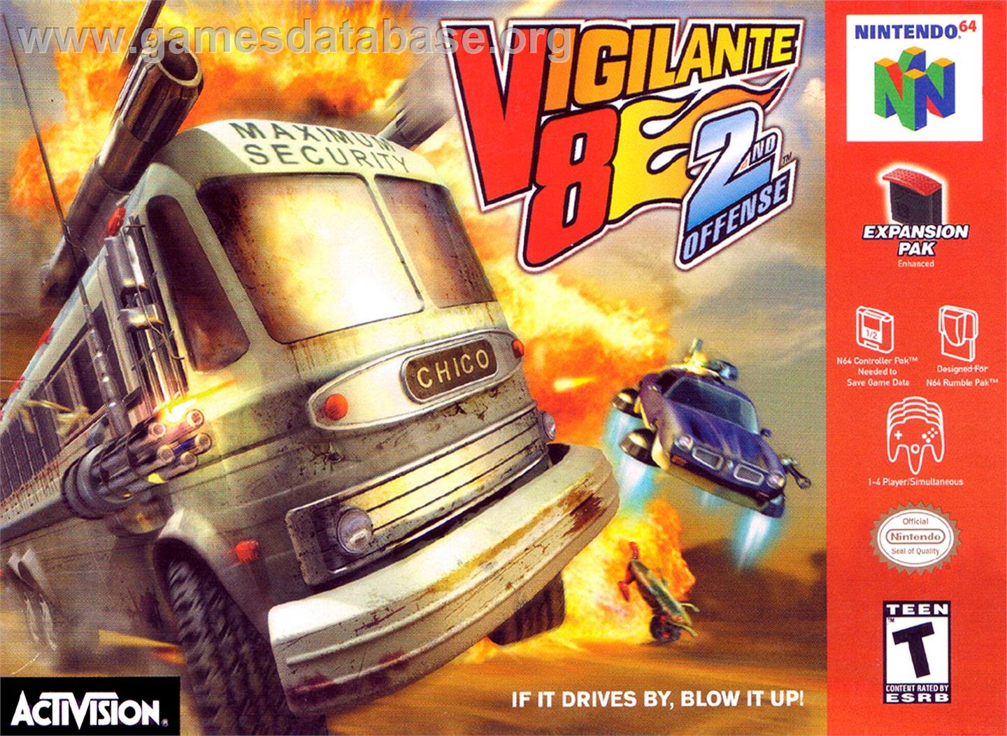 Vigilante 8 - 2nd Offense - Nintendo N64 - Artwork - Box