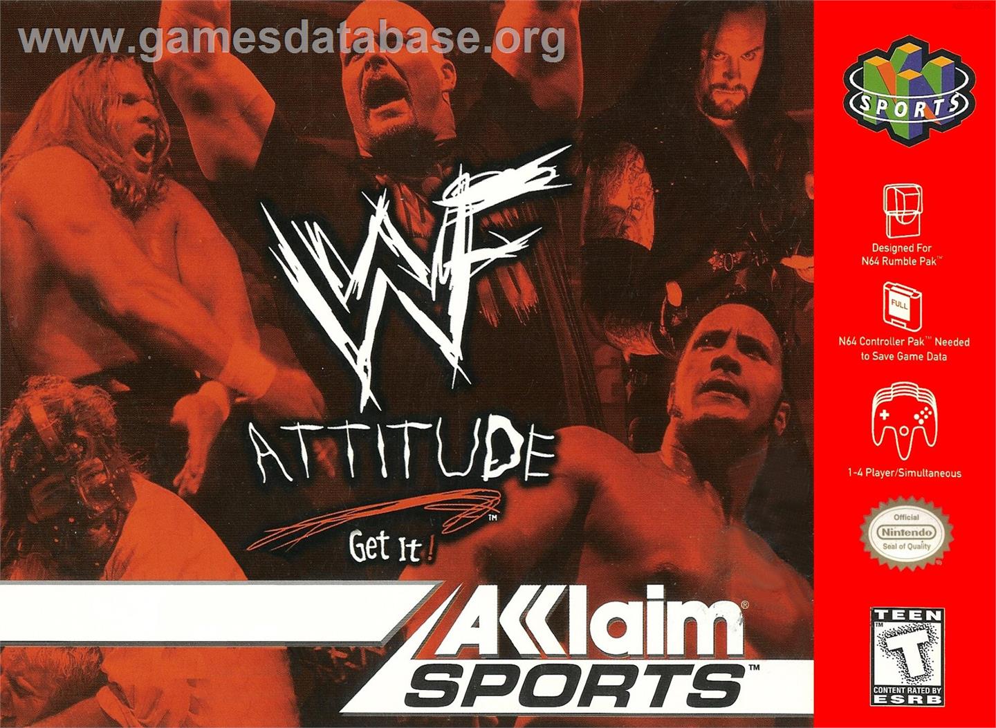 WWF Attitude - Nintendo N64 - Artwork - Box