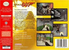 Box back cover for 007: Golden Eye on the Nintendo N64.