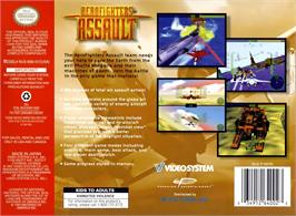 Box back cover for Aero Fighters Assault on the Nintendo N64.