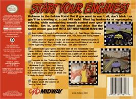 Box back cover for California Speed on the Nintendo N64.