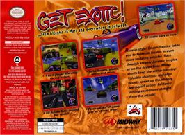 Box back cover for Cruis'n Exotica on the Nintendo N64.