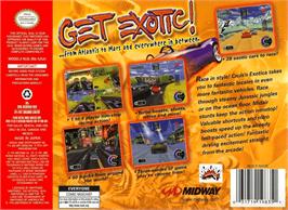Box back cover for Cruis'n Exotica on the Nintendo N64.